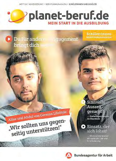In der Ausgabe November 2017 des Magazins planet-beruf finden sich viele Infos zu Freiwilligendiensten. FOTO: HFR